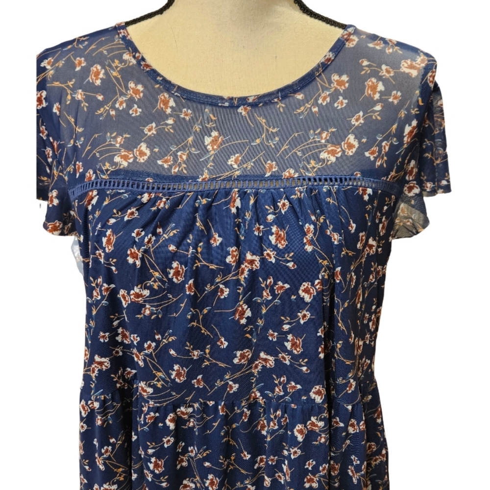Vintage Suzanne Betro Floral Blue Dress - Picture 2 of 10